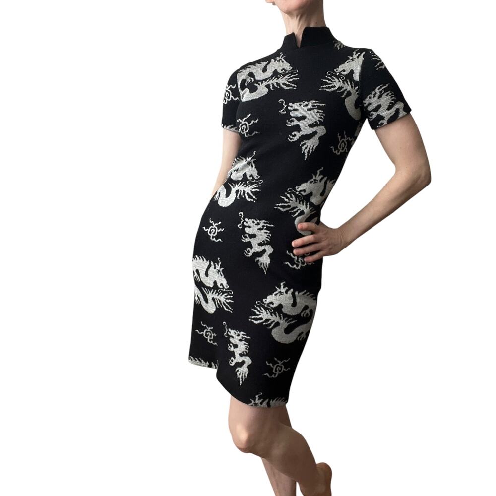 Vintage Sant Angelo knits mini dress dragon print